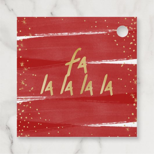 レッド&金ゴールドファララララスノークリスマスホリデー フェイバータグ (裏面)
