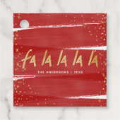 レッド&金ゴールドファララララスノークリスマスホリデー フェイバータグ (正面)