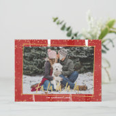 レッド&金ゴールドファララララスノーホリデークリスマス シーズンカード (スタンド正面)