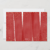 レッド&金ゴールドファララララスノーホリデークリスマス シーズンカード (裏面)