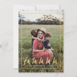 レッド&金ゴールドファララララスノーホリデークリスマス シーズンカード