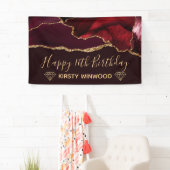 レッド&金ゴールドフェイクグリッターアゲートスイート16 横断幕 (インサイチュ)