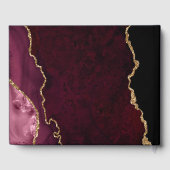 レッド&金ゴールドフェイクグリッターアゲ結婚ート ゲストブック (裏面)