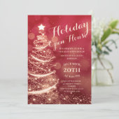 レッド&金ゴールドホリデイオープンハウスパーティー 招待状 (スタンド正面)