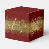 レッド&金ゴールドホリー企業のホリデーギフト フェイバーボックス (裏面サイド)