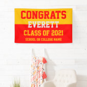 レッド&金ゴールドミニマリスト卒業パーティー 横断幕 (インサイチュ)