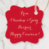 レッド&金ゴールドムームギフトメッセージカードすべての行事 フェイバータグ (裏面)