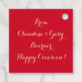 レッド&金ゴールドムームギフトメッセージカードすべての行事 フェイバータグ (裏面)