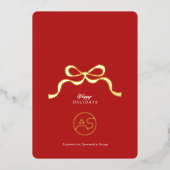 レッド&金ゴールド企業のロゴビジネスレトロボウ 箔シーズンカード (正面)