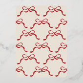 レッド&金ゴールド企業のロゴビジネスレトロボウ 箔シーズンカード (裏面)