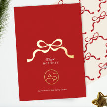 レッド&金ゴールド企業のロゴビジネスレトロボウ