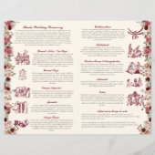 レッド&金ゴールド結婚ヒンドゥー式折り畳みプログラム (裏面)