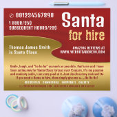 レッド&金ゴールド、サンタクロース広告エンターテイナー チラシ (シングル)