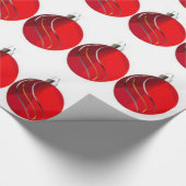 レッド、金ゴールド、シルバークリスマスバルブの包装紙 ラッピングペーパー (角)