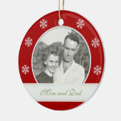 レッド:雪片バナー記念碑：写真オーナメント セラミックオーナメント (左)
