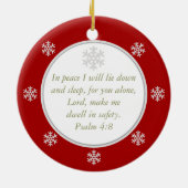 レッド:雪片バナー記念碑：写真オーナメント セラミックオーナメント (裏面)