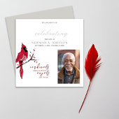 レッド（鳥）ショウジョウコウカンチョウお祝いのライフ写真 招待状