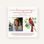 レッド（鳥）ショウジョウコウカンチョウお祝いオブライフ葬儀ゲストブック ノートブック (正面)