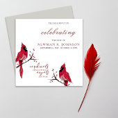 レッド（鳥）ショウジョウコウカンチョウお祝いオブライフ 招待状