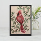 レッド(鳥)ショウジョウコウカンチョウとパイン サンキューカード (スタンド正面)