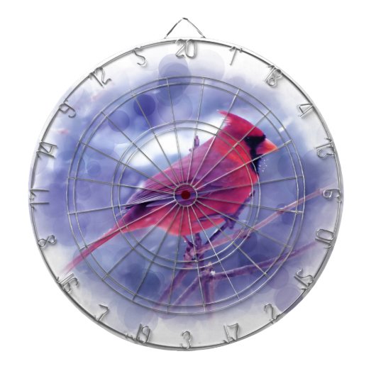 レッド（鳥）ショウジョウコウカンチョウインザブリザード ダーツボード (正面)