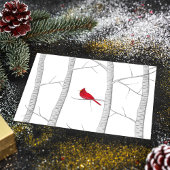 レッド（鳥）ショウジョウコウカンチョウウッドランドウィンターツリーカントリー素朴 シーズンポストカード