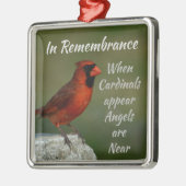 レッド（鳥）ショウジョウコウカンチョウエンジェルスパーソナライズされたメモリアル メタルオーナメント (左)