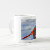 レッド(鳥)ショウジョウコウカンチョウオンウッドスタンプパーソナライズされた コーヒーマグカップ (正面左)