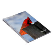 レッド（鳥）ショウジョウコウカンチョウオンウッドスタンプパーソナライズされた ノートブック (右側)