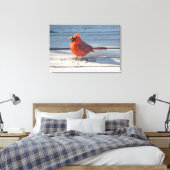 レッド（鳥）ショウジョウコウカンチョウオンウッドブリッジ キャンバスプリント (インサイチュ (寝室))