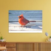 レッド（鳥）ショウジョウコウカンチョウオンウッドブリッジ キャンバスプリント (インサイチュ (リビング))