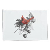 レッド（鳥）ショウジョウコウカンチョウオンブラック&ホワイトブランチ 枕カバー (裏面-右)