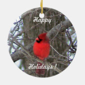 レッド（鳥）ショウジョウコウカンチョウオーナメント セラミックオーナメント (裏面)