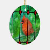 レッド(鳥)ショウジョウコウカンチョウクリスマスオーナメント セラミックオーナメント (右)