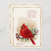 レッド(鳥)ショウジョウコウカンチョウクリスマスカード シーズンカード (正面/裏面)