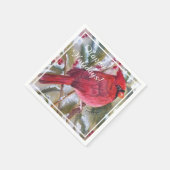 レッド(鳥)ショウジョウコウカンチョウクリスマスパーティー スタンダードカクテルナプキン (角)