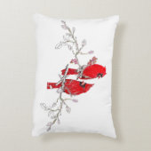 レッド(鳥)ショウジョウコウカンチョウクリスマスベリーブランチ アクセントクッション (裏面(縦))