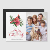 レッド（鳥）ショウジョウコウカンチョウクリスマスホリデイ磁気カード (正面/裏面)