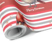 レッド(鳥)ショウジョウコウカンチョウクリスマスラッピング紙 ラッピングペーパー (ロールコーナー)