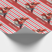 レッド(鳥)ショウジョウコウカンチョウクリスマスラッピング紙 ラッピングペーパー (角)