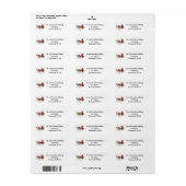 レッド（鳥）ショウジョウコウカンチョウクリスマス差出人住所ラベル ラベル (フルシート)