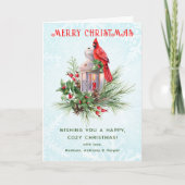 レッド（鳥）ショウジョウコウカンチョウクリスマス カード (正面)