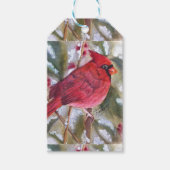 レッド(鳥)ショウジョウコウカンチョウクリスマス ギフトタグ (正面)
