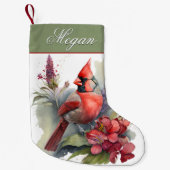 レッド（鳥）ショウジョウコウカンチョウクリスマス スモールクリスマスストッキング (正面)