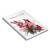 レッド（鳥）ショウジョウコウカンチョウクリスマス ノートブック (右側)