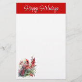 レッド（鳥）ショウジョウコウカンチョウクリスマス 便箋 (正面)