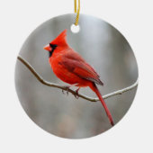 レッド（鳥）ショウジョウコウカンチョウクレスト セラミックオーナメント (正面)