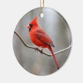 レッド（鳥）ショウジョウコウカンチョウクレスト セラミックオーナメント (左)