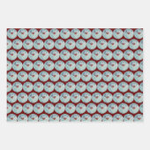 レッド(鳥)ショウジョウコウカンチョウスノーウィンターアートラップクラフト紙 ラッピングペーパーシート (正面3)