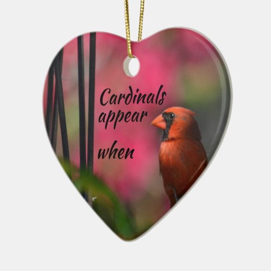 レッド(鳥)ショウジョウコウカンチョウセラミック記念ハートオーナメント セラミックオーナメント (左)